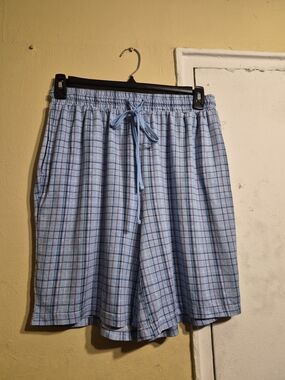 Source Unknown Men's Light Blue Plaid Shorts Size Large